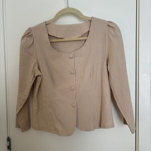 Dazy Elegant Beige Women's Top